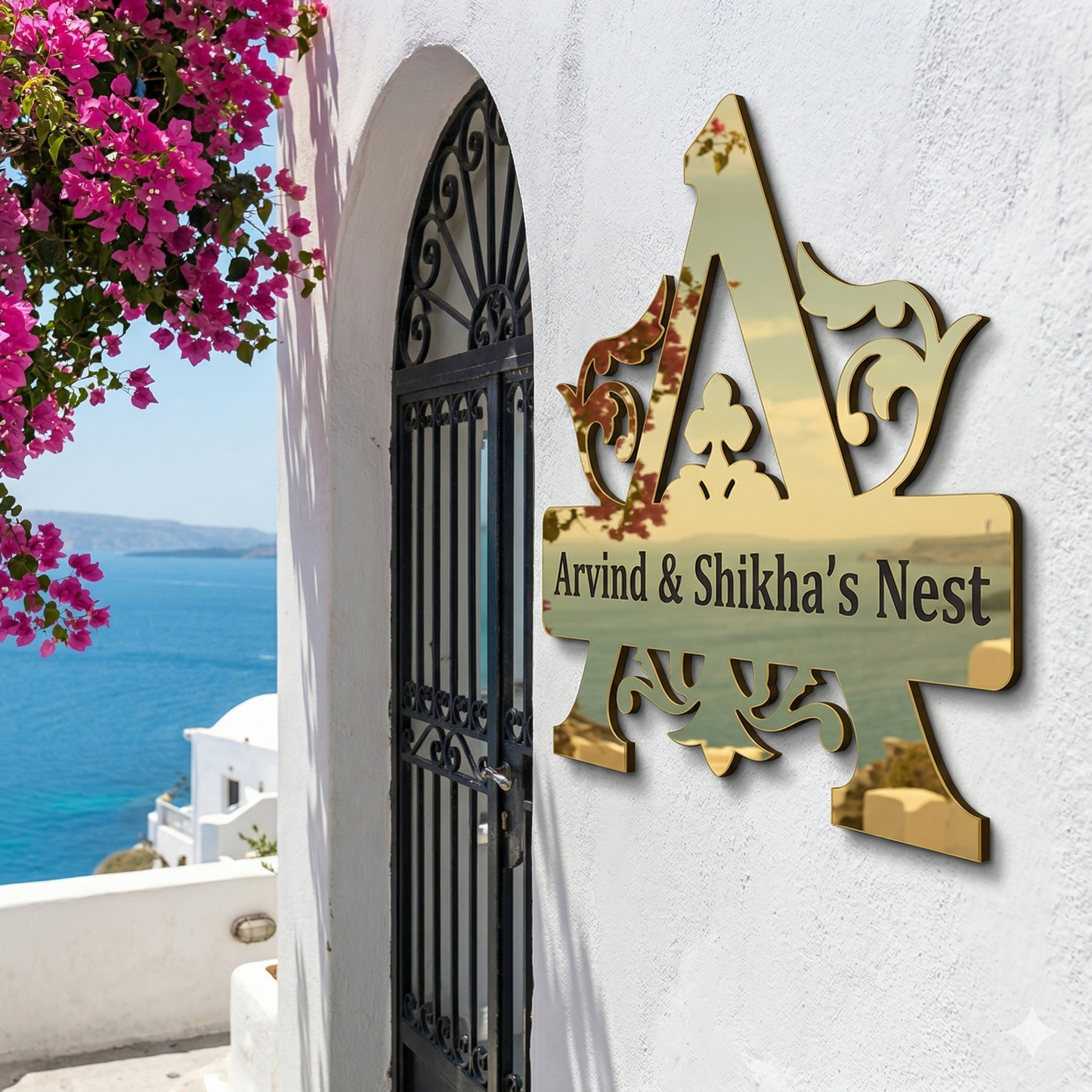 Golden Aluminium Royal Name Plate