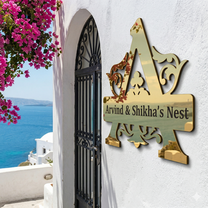 Golden Aluminium Royal Name Plate